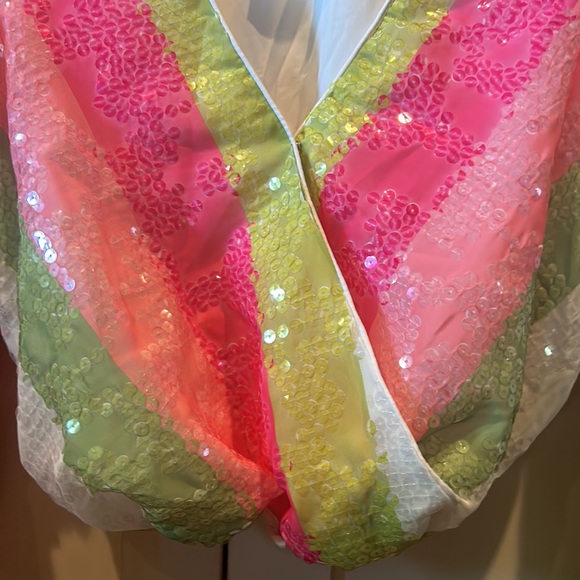 NWT BTFL-life sequined stripe line multi top size XS/small - Picture 4 of 12